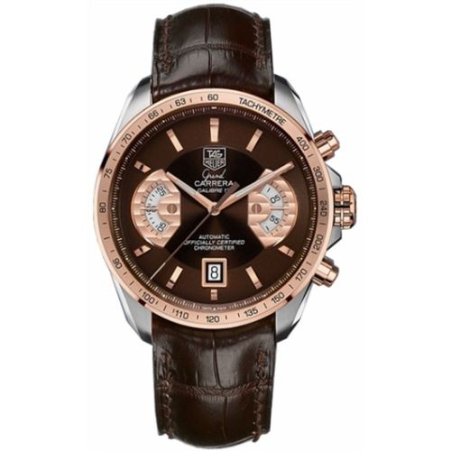 TAG Heuer Grand Carrera Calibre 17 RS 43 Stainless Steel / Red Gold / Brown / Alligator